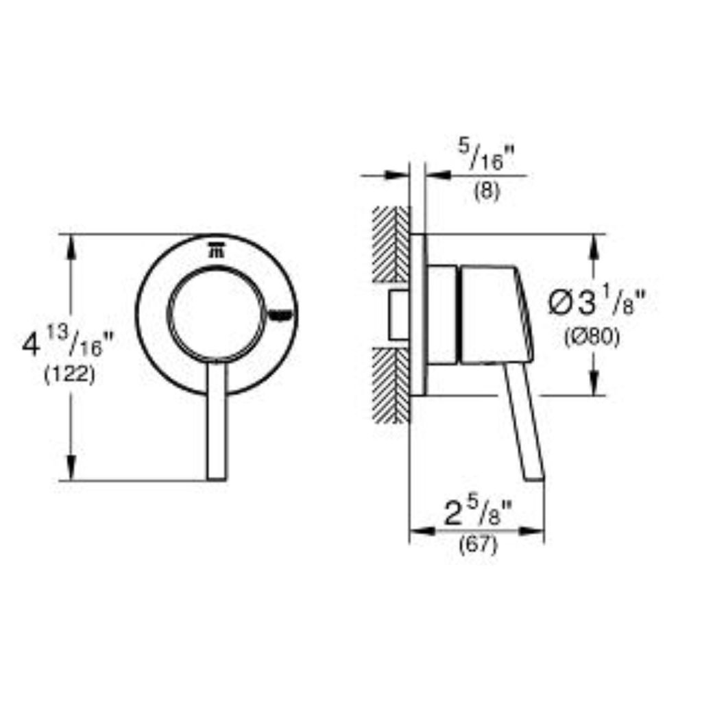 Grohe 29104001 Concetto 2 Way Diverter Chrome 2