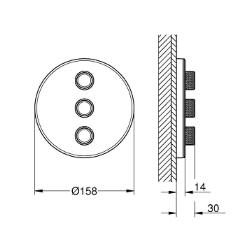 Grohe 29152LS0 Grohtherm SmartControl Triple Volume Control Trim Chrome 2