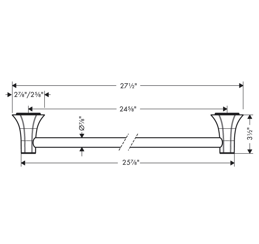 Hansgrohe 04835000 Towel Bar 24&quot;