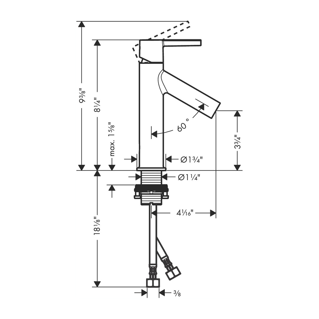 Hansgrohe 10003341 Single-Hole Faucet 100 0.5 Gpm