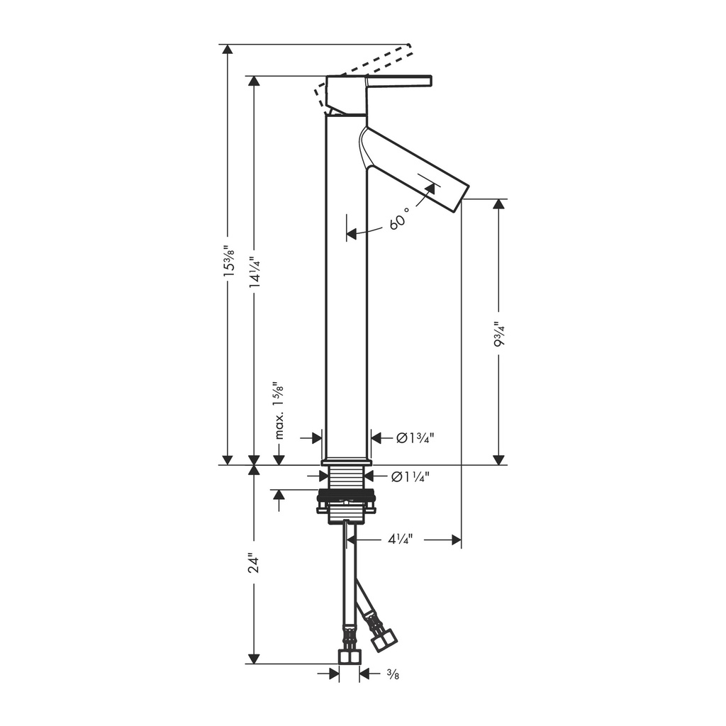 Hansgrohe 10103341 Single-Hole Faucet 250 1.2 Gpm