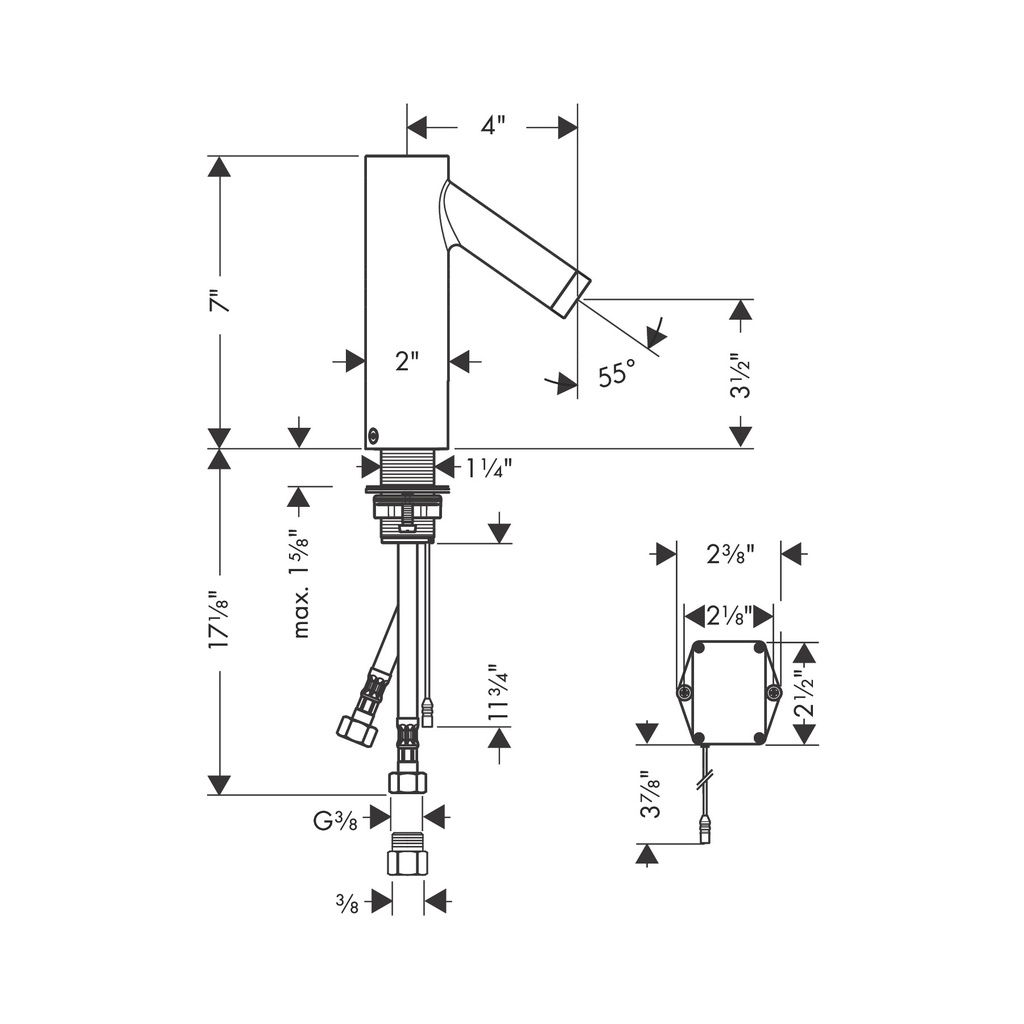 Hansgrohe 10106001 Axor Starck Electronic New W/Pre-Set Temp Control