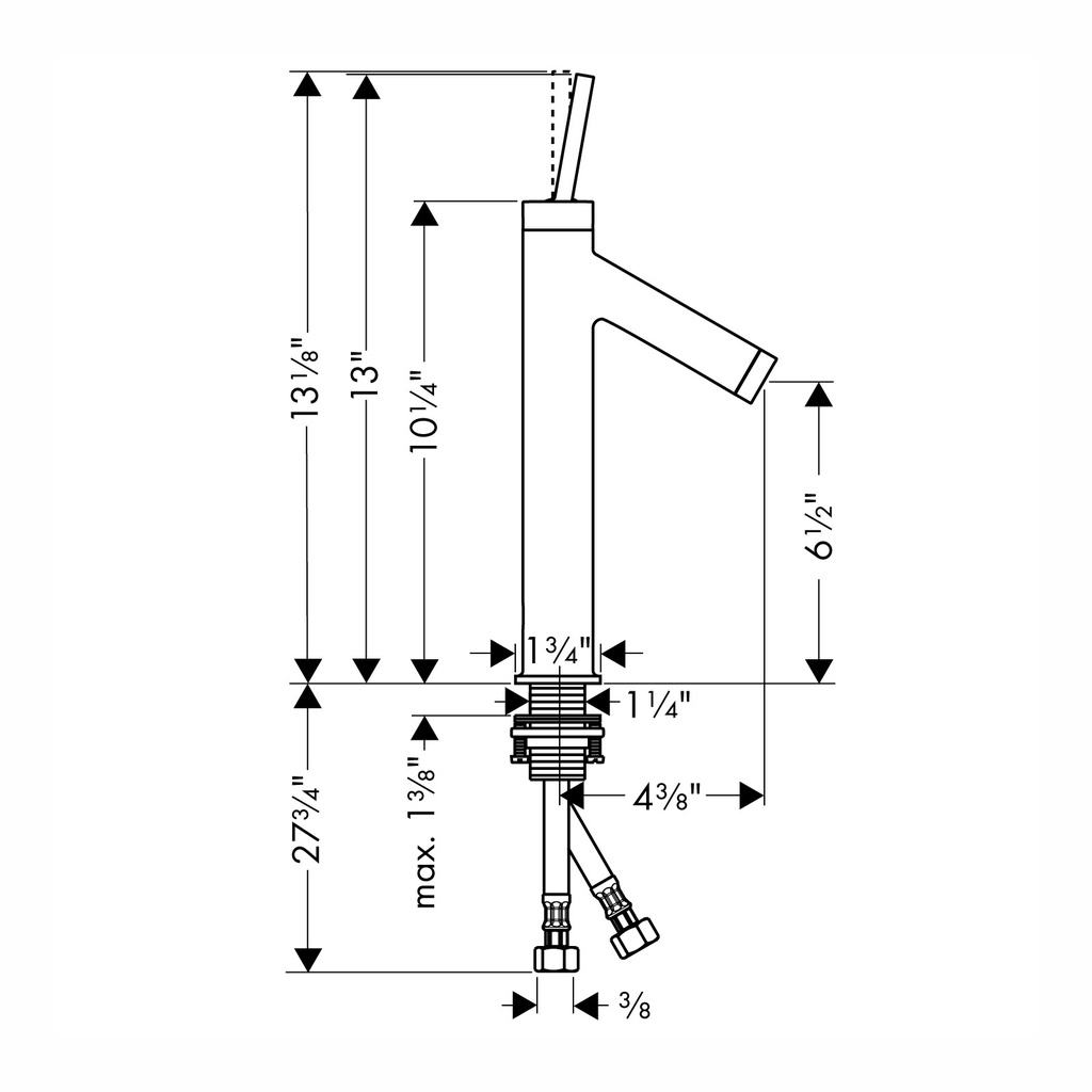 Hansgrohe 10123251 Single-Hole Faucet 170 1.2 Gpm