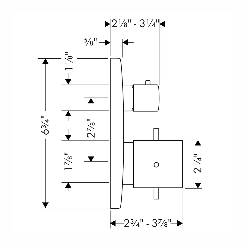 Hansgrohe 10700821 Thermostatic Trim With Volume Control