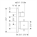 Hansgrohe 10720341 Thermostatic Trim With Volume Control And Diverter