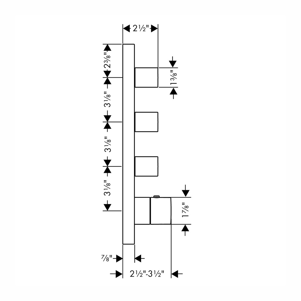 Hansgrohe 10751341 Thermostatic Module Trim 15" X 5" For 3 Functions