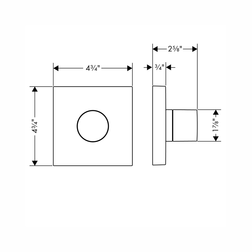 Hansgrohe 10932251 Diverter Trim Trio/Quattro 5" X 5"