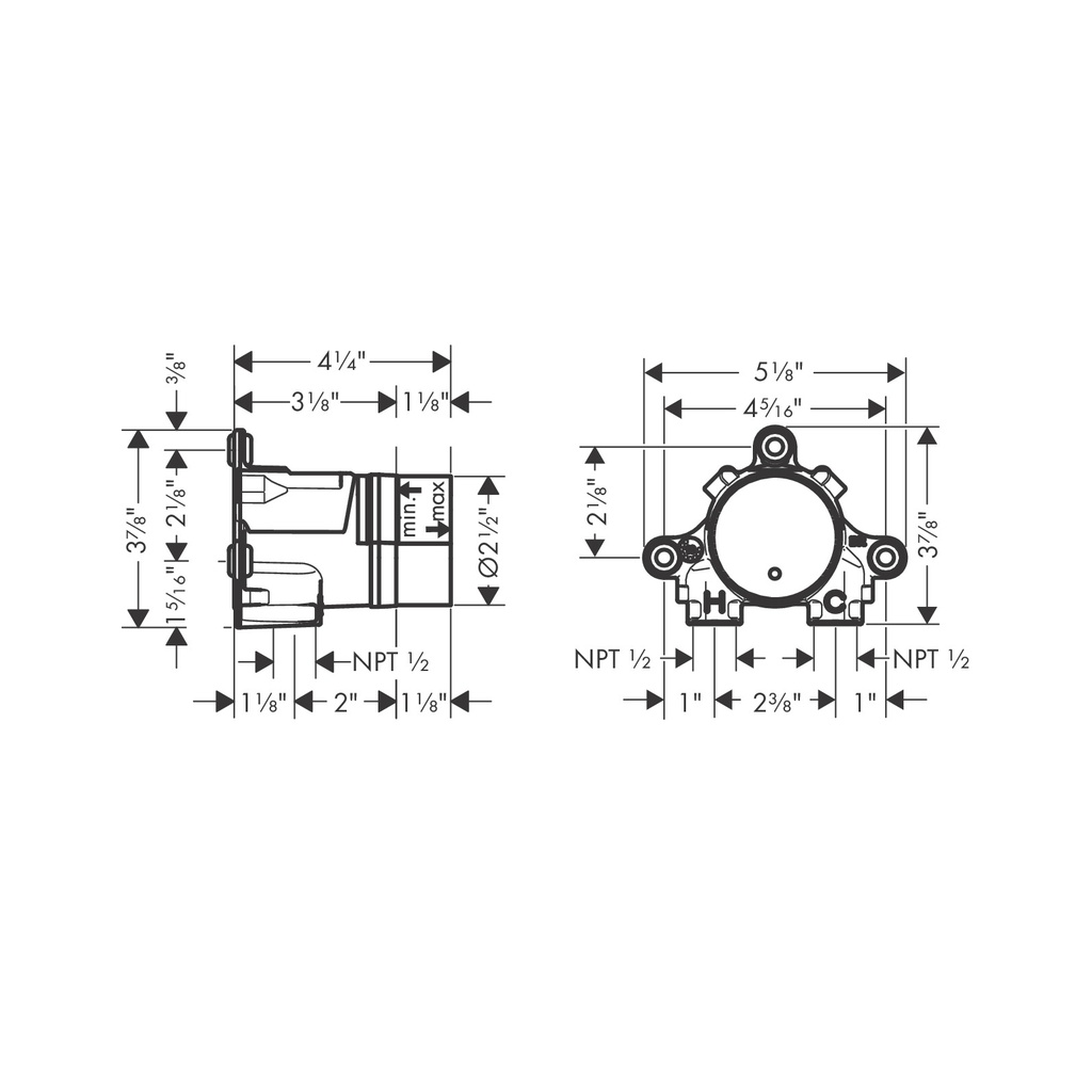 Hansgrohe 13625181 Rough Wall-Mounted Single Handle