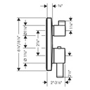 Hansgrohe 15712341 Ecostat Thermostatic Trim With Volume Control