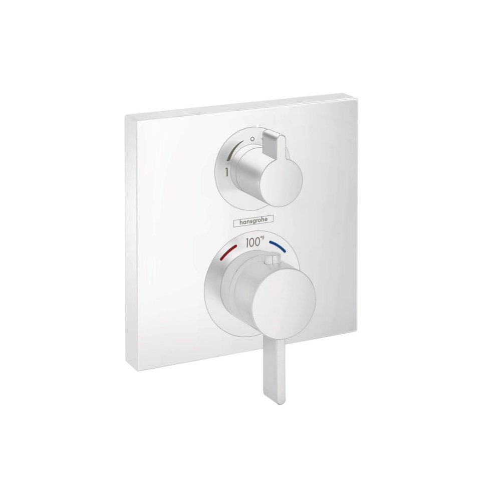 Hansgrohe 15714701 Ecostat Square Thermostatic Trim With Volume Control And Div - Matte White