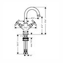 Hansgrohe 16505251 2-Handle Faucet 160 With Pop-Up Drain 1.2 Gpm