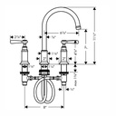 Hansgrohe 16514251 Widespread Faucet 180 With Lever Handles And Pop-Up Drain 1