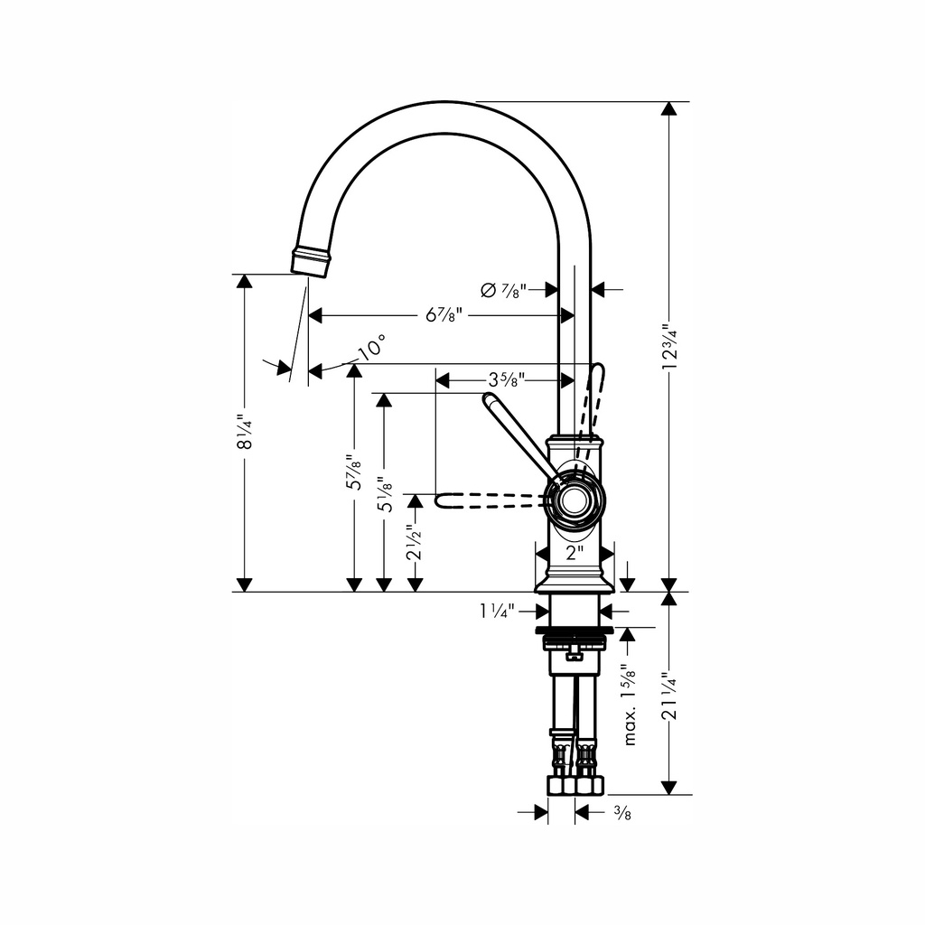 Hansgrohe 16518251 Single-Hole Faucet 210 1.2 Gpm