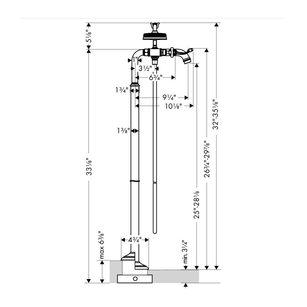 Hansgrohe 16563251 2-Handle Freestanding Tub Filler Trim With Lever Handles And