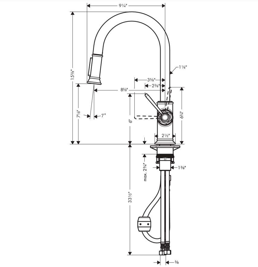 Hansgrohe 16581251 Higharc Kitchen Faucet 2-Spray Pull-Down 1.75 Gpm