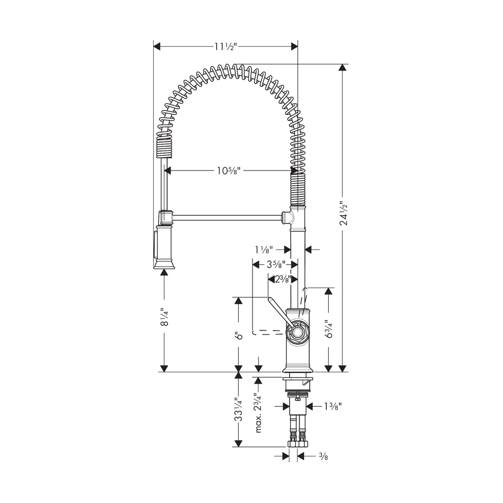 Hansgrohe 16582251 Semi-Pro Kitchen Faucet 2-Spray 1.75 Gpm