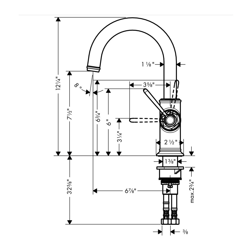 Hansgrohe 16583251 Bar Faucet 1.5 Gpm