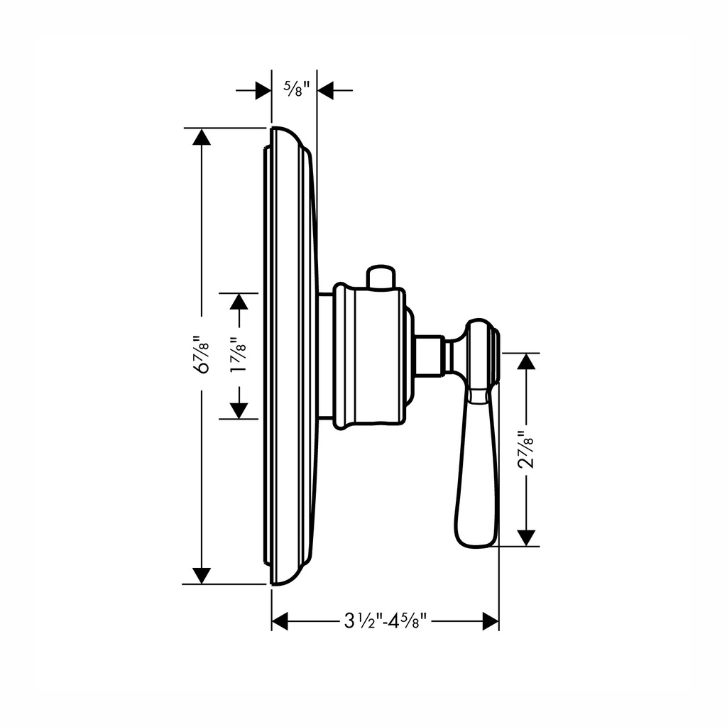 Hansgrohe 16824251 Thermostatic Trim Highflow With Lever Handle