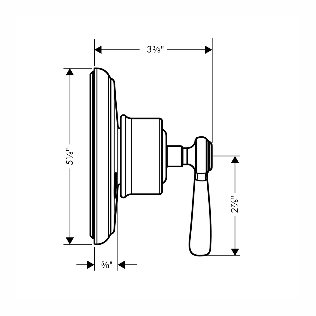 Hansgrohe 16832251 Diverter Trim Trio/Quattro