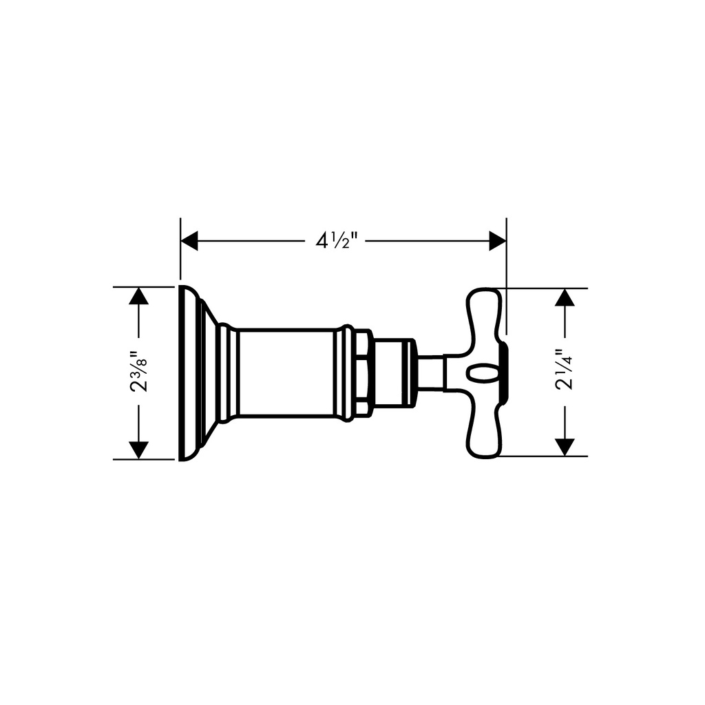 Hansgrohe 16873251 Volume Control Trim With Cross Handle