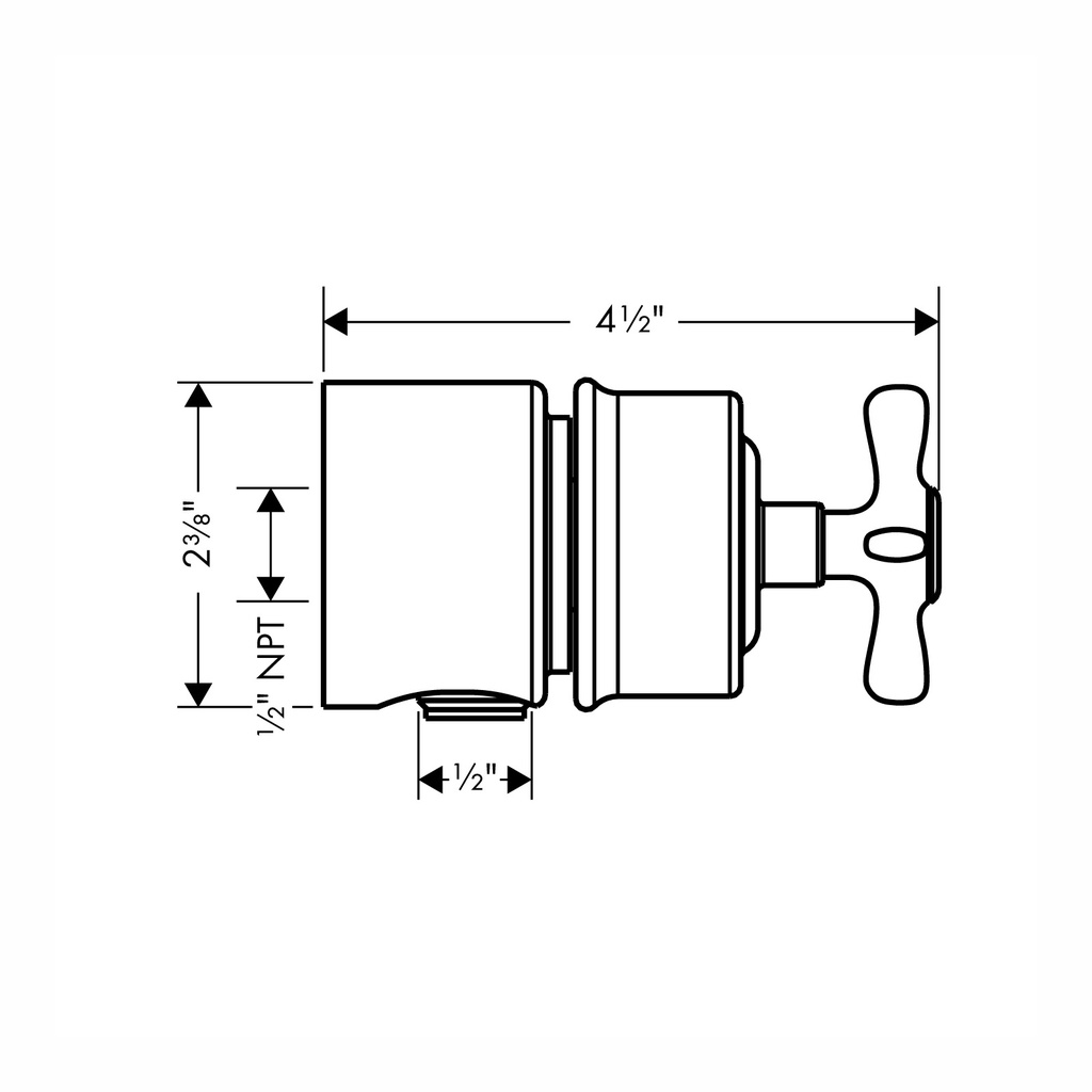 Hansgrohe 16882251 Wall Outlet With Check Valves And Volume Control Cross Hand