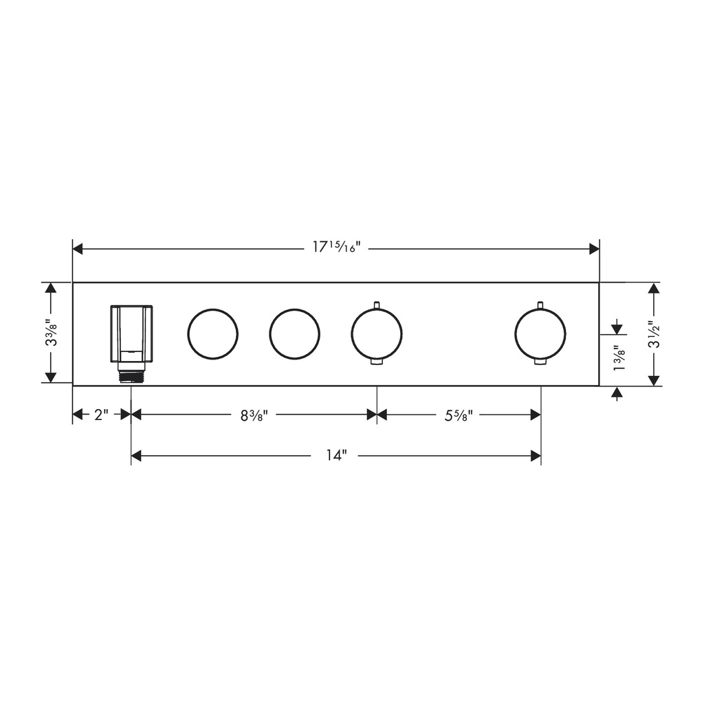 Hansgrohe 18355821 Thermostat Module Select 2-Function Trim