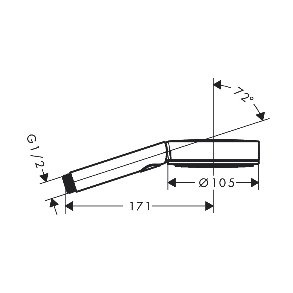 Hansgrohe 24112671 Handshower105 3-Jet 1.75 Gpm