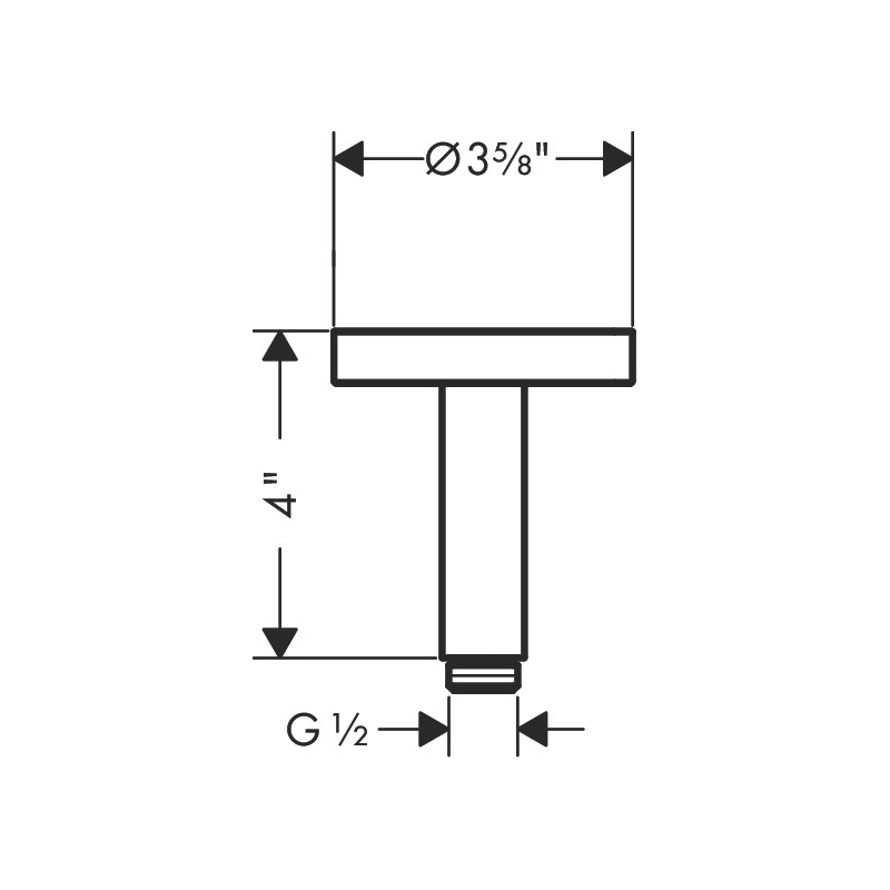 Hansgrohe 26432251 Extension Pipe For Ceiling Mount 4&quot;