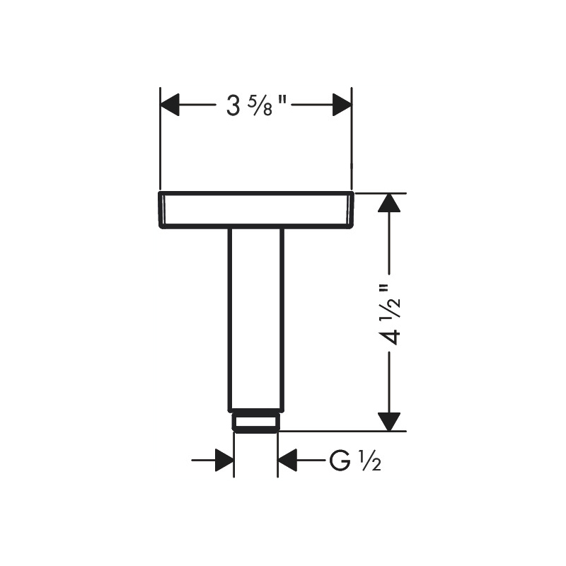 Hansgrohe 26437991 Extension Pipe For Ceiling Mount Square 4"