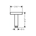 Hansgrohe 26437991 Extension Pipe For Ceiling Mount Square 4"