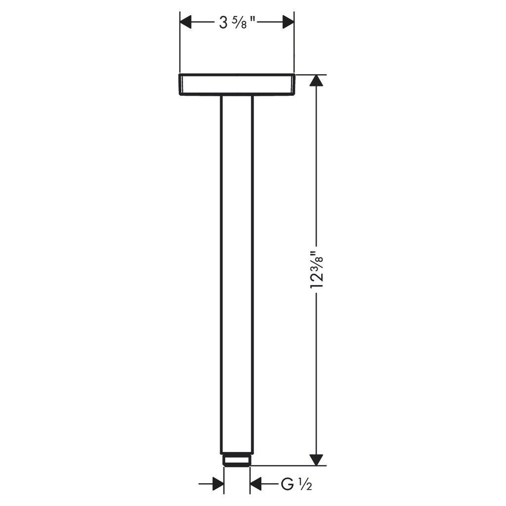 Hansgrohe 26438001 Extension Pipe For Ceiling Mount Square 12"