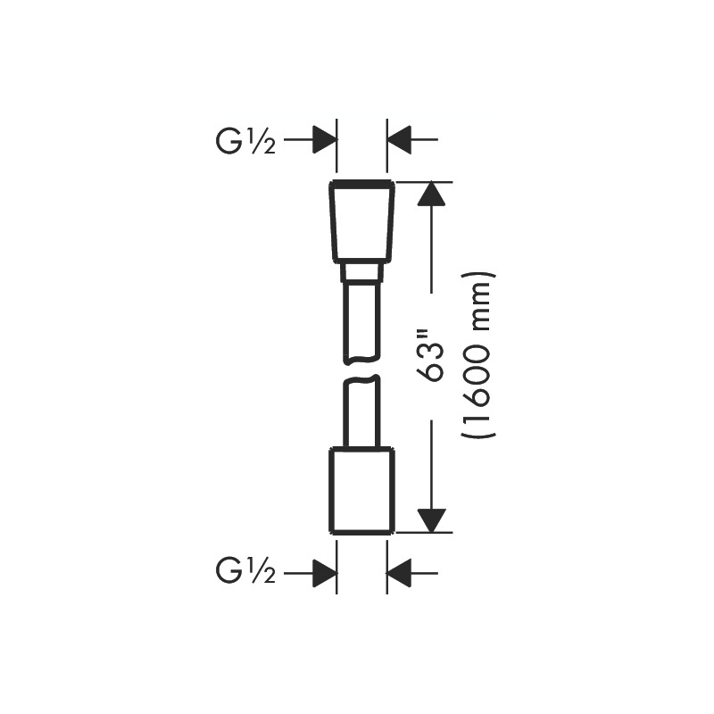 Hansgrohe 28259670 Textile Hose With Cylindrical And Conical Nut 63"