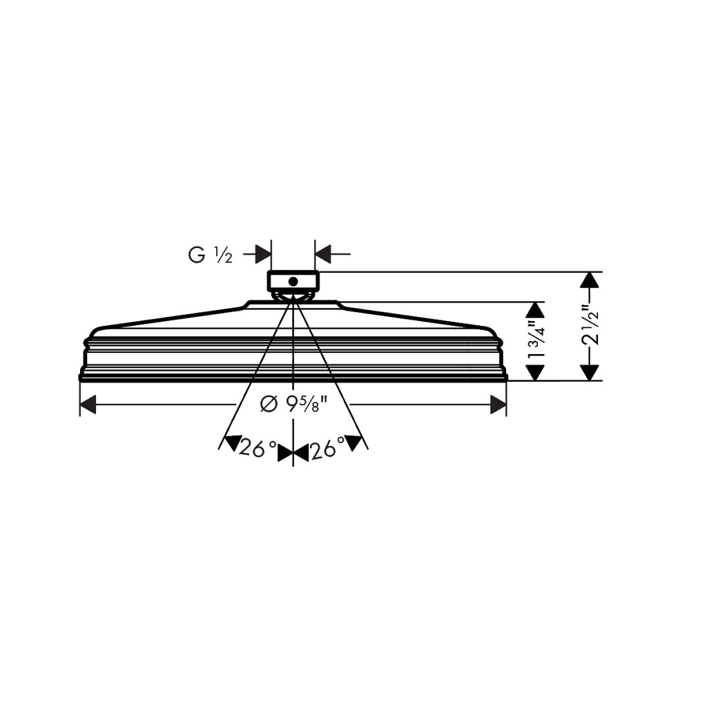 Hansgrohe 28374341 Showerhead 240 1-Jet 1.75 Gpm