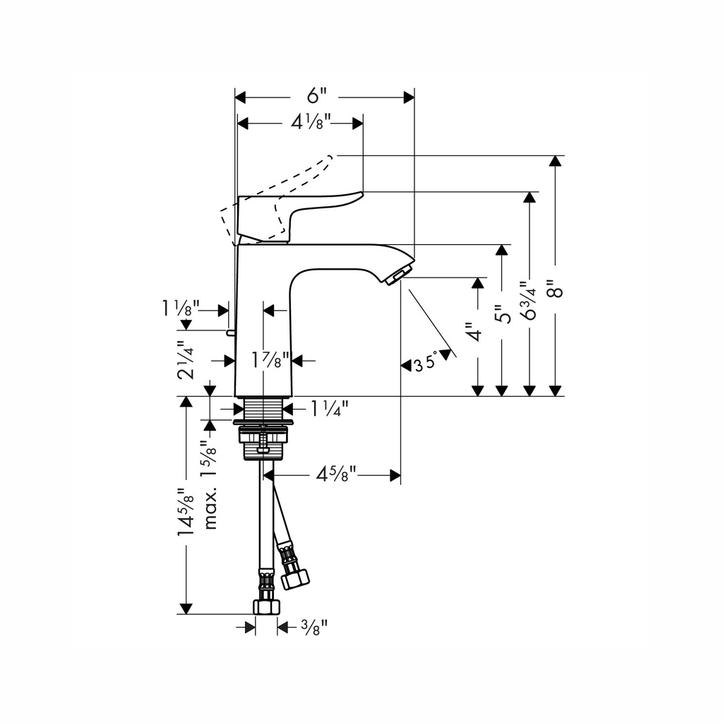 Hansgrohe 31123001 Metris Single-Hole Faucet 110 With Pop-Up Drain 0.5 Gpm