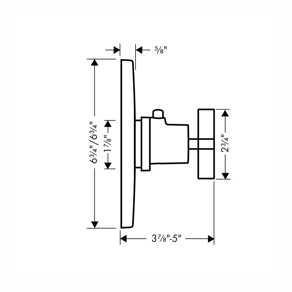 Hansgrohe 39716251 Thermostatic Trim Highflow With Cross Handle