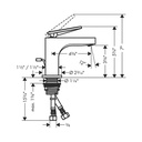 Hansgrohe 39001821 Citterio Single-Hole Faucet 90 With Pop-Up Drain- Rhombic Cu