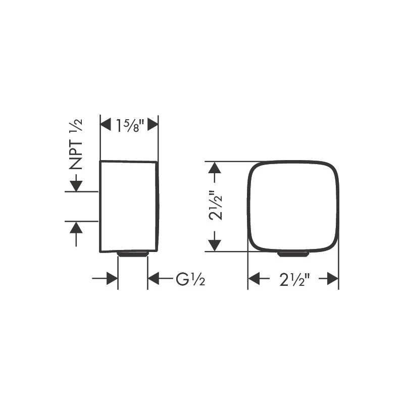 Hansgrohe 36731251 Wall Outlet Softcube With Check Valves