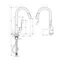 Hansgrohe 39835341 Axor Citterio Higharc Kitchen Faucet 2-Spray Pull-Down 1.75 Gpm Brushed Black