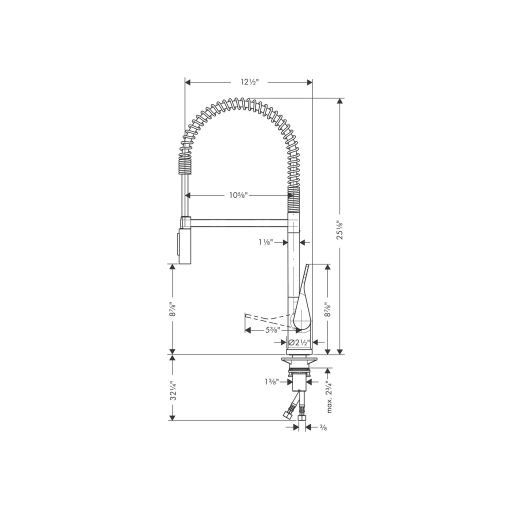 Hansgrohe 39840251 Semi-Pro Kitchen Faucet 2-Spray 1.75 Gpm