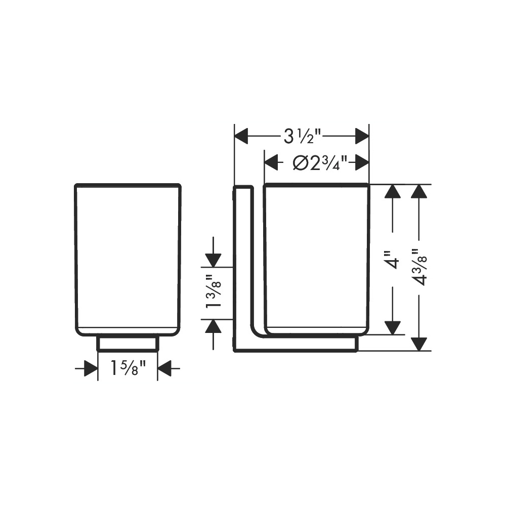 Hansgrohe 42604000 Universal Rectangular Toothbrush Tumbler