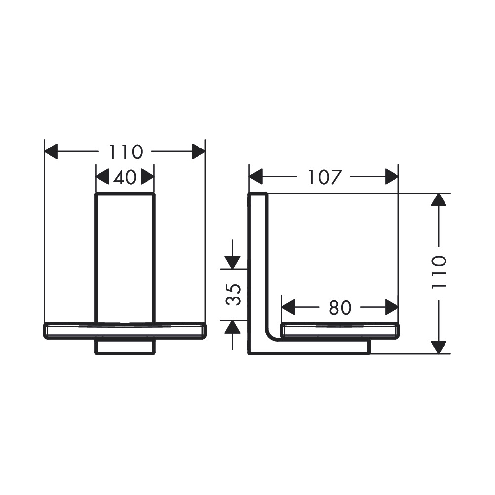 Hansgrohe 42605330 Universal Rectangular Soap Dish