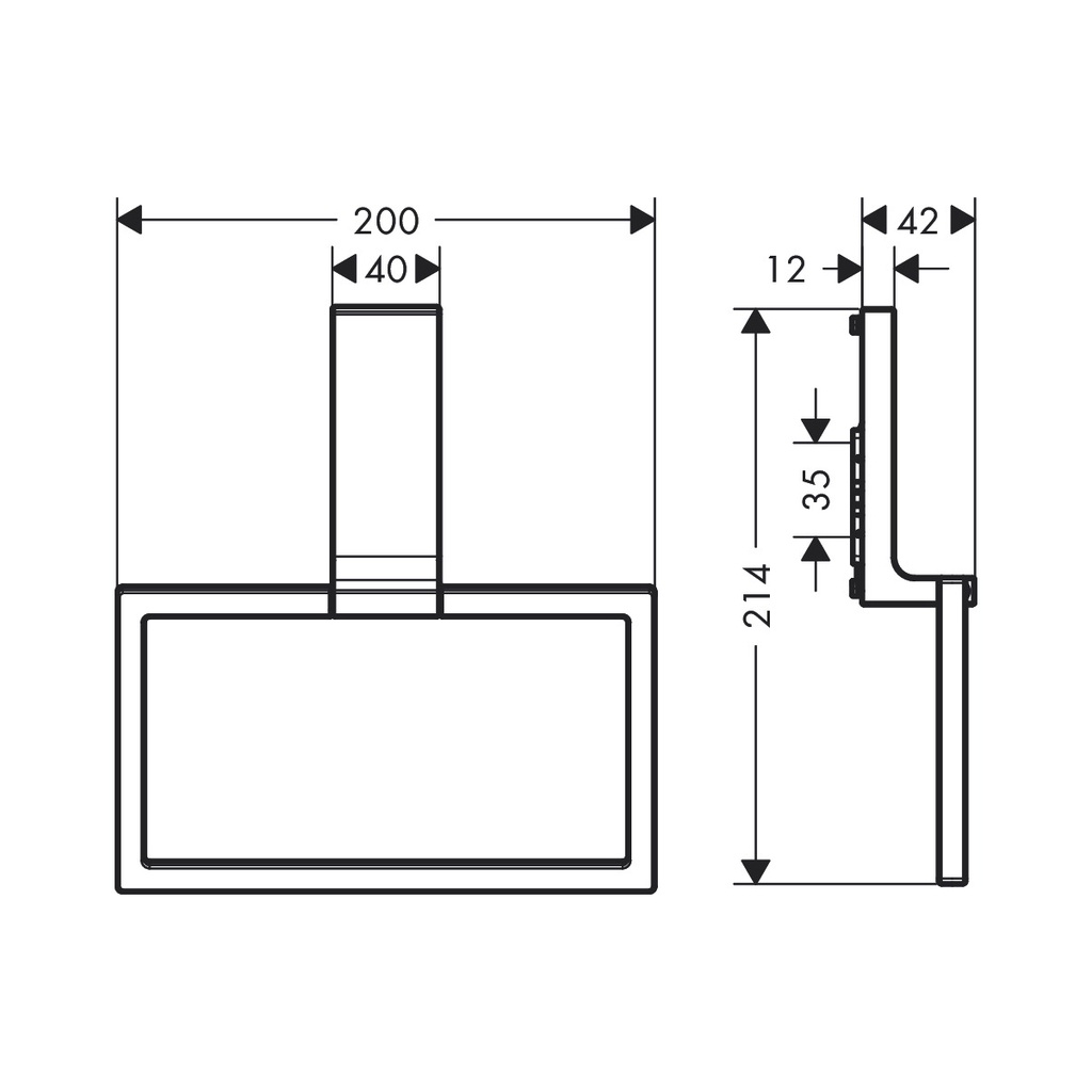 Hansgrohe 42623820 Universal Rectangular Towel Ring