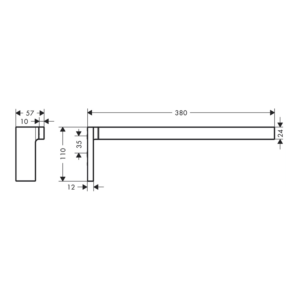 Hansgrohe 42626000 Universal Rectangular Towel Holder