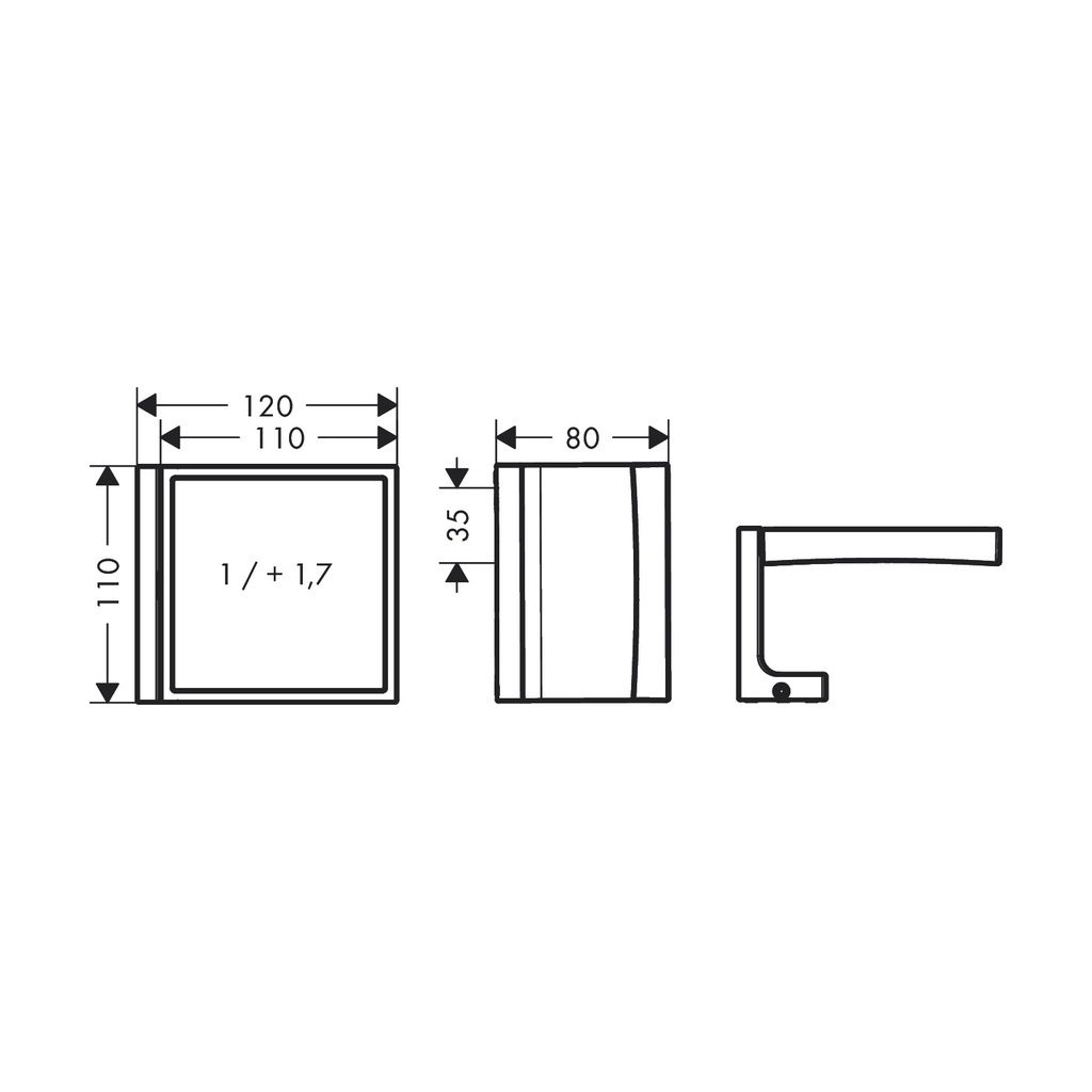 Hansgrohe 42649340 Universal Rectangular Shaving Mirror