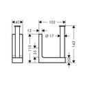 Hansgrohe 42654000 Universal Rectangular Spare Roll Holder