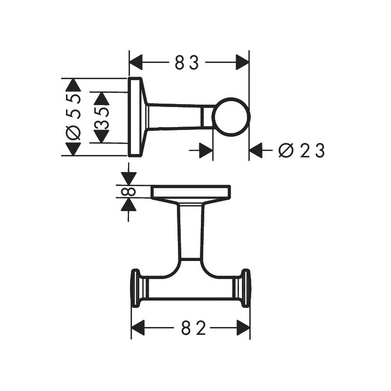 Hansgrohe 42812340 Universal Circular Double Hook