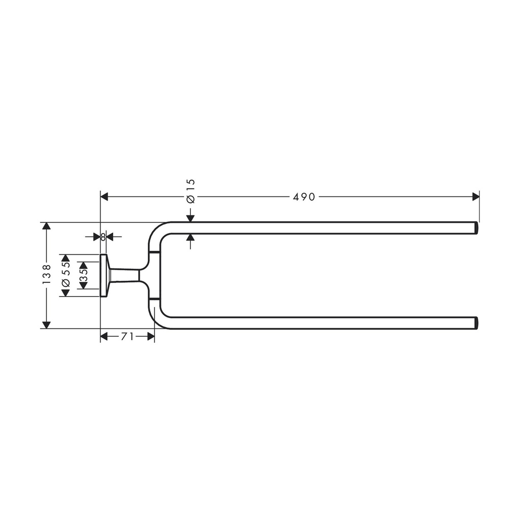 Hansgrohe 42822000 Universal Circular Double Towel Bar 20"