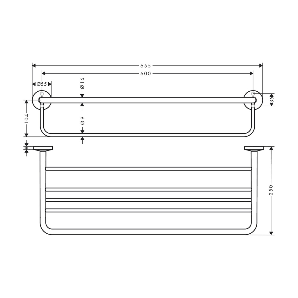 Hansgrohe 42843000 Universal Circular Towel Rack 24"