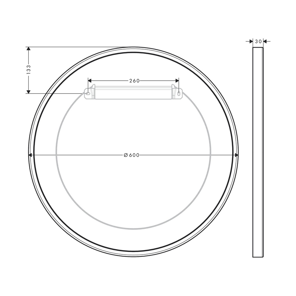 Hansgrohe 42848000 Universal Circular Wall Mirror