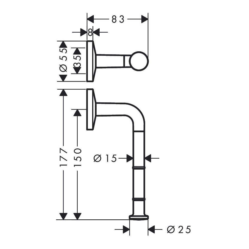 Hansgrohe 42856670 Universal Circular Roll Holder